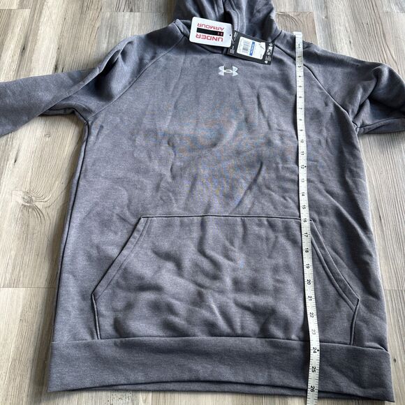 NWT Under Armour Boys' Rival Fleece Hoodie Castlerock Light Heather YXL - Picture 6 of 6